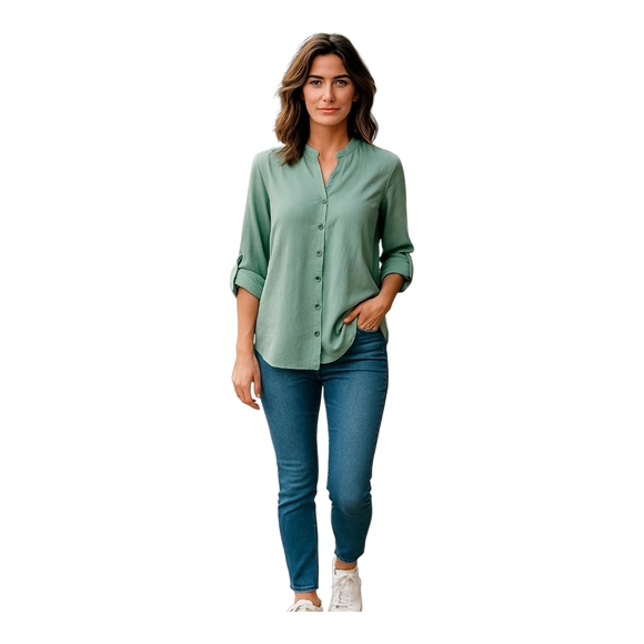 Cuidado con el Perro Elegant Green Women's Top - Picture 1 of 3